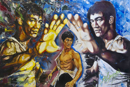 Palette Knife Oil Painting on Canvas of Bruce Lee 28"x41" SOLD