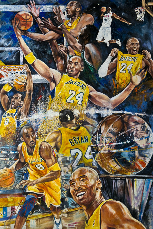 Palette Knife Oil Painting on Canvas of Kobe Bryant 54"x36"   SOLD OUT