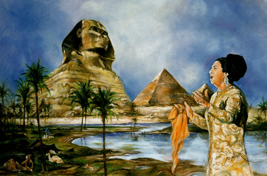 Oil Painting on Canvas of "Oum Kalthom" 18.5"x28" SOLD