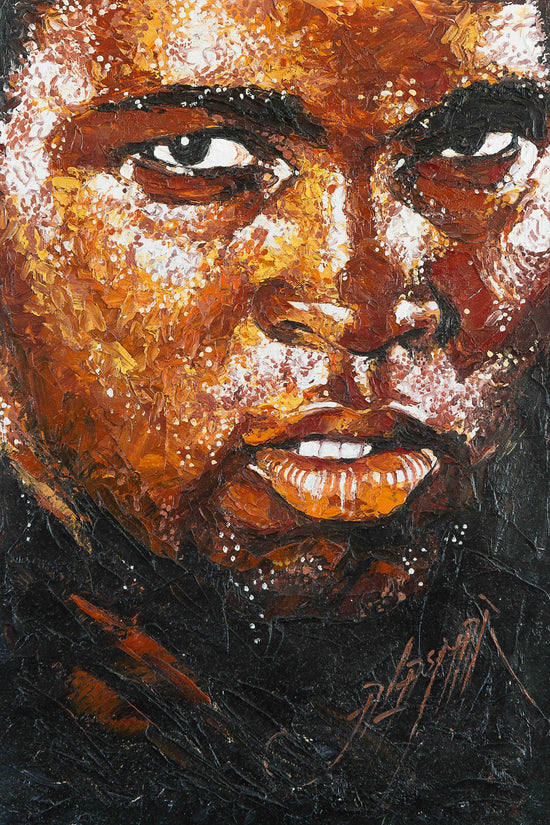 Palette Knife Oil Painting on Canvas of "Ali" 36"x24" SOLD