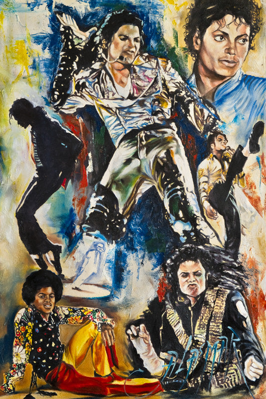 Palette Knife Oil Painting on Canvas of Michael Jackson 36"x24" WITH FRAME