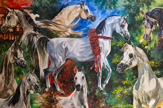Palette Knife Oil Painting on Canvas of "Om El Arab Ranch" 54"x36" SOLD